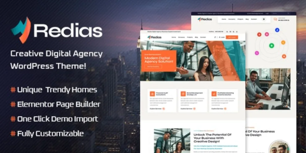 Redias - Creative Digital Agency WordPress Theme Nulled - free download